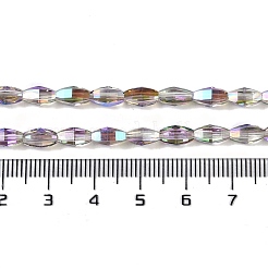 Стеклянные бусины с гальваническим покрытием  GLAA-Q101-03B-HP03