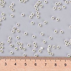 MIYUKIラウンドロカイユビーズ  日本製シードビーズ  （rr2351)シルバーラインの淡いクリーム色のオパール  8/0  3mm  穴：1mm  約422~455PCS /ボトル  10 G /ボトル&nbsp;SEED-JP0009-RR2351