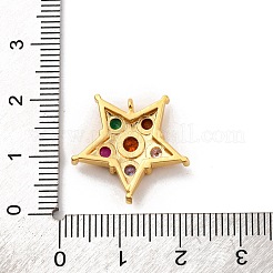 Pendentifs avec zircon cubiques à micro-pavés en laiton&nbsp;KK-U033-06G-02