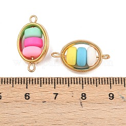 Пластиковая рамка ccb с бусинами из полимерной глины&nbsp;KK-D103-01G