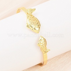 Браслеты-манжеты из латуни с морскими организмами для женщин BJEW-D368-03A-G