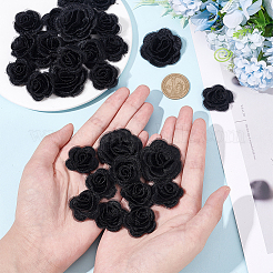 3d цветок розы полиэстер компьютеризированный вышитый орнамент аксессуары&nbsp;DIY-NB0008-21C