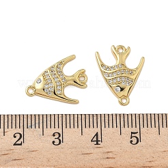 Подвески-коннекторы с морскими животными из латуни с микропаве из прозрачного кубического циркония KK-P325-01G