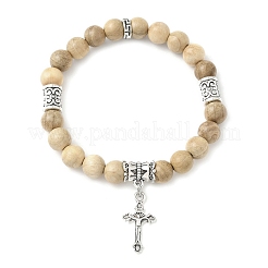 Bracelets à breloques en alliage croisé&nbsp;BJEW-JB12357-03