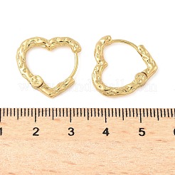 Серьги-кольца из нержавеющей стали 304 в форме кованого сердца&nbsp;X-EJEW-U065-02A-G