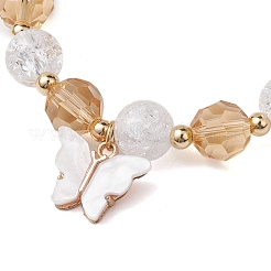 Круглые эластичные браслеты из искусственного австрийского хрусталя и кракелюра толщиной 10 мм&nbsp;BJEW-JB10556-01