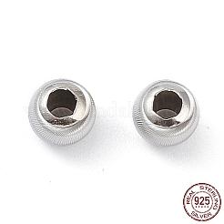 925スターリングシルバービーズ  キャッツアイビーズ  波形ビーズ  ラウンド  プラチナ  6x5mm  穴：2.5mm&nbsp;STER-K173-01C-P