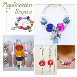 80шт 8 цвета стеклянные европейские бусины GLAA-PH0003-04