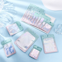 50 шт. 5 стиля прямоугольные блестящие голографические ПВХ пакеты с застежкой-молнией&nbsp;ABAG-FP0001-06A