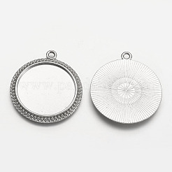 Плоско-круглые сеттинги тибетского стиля для кулона(кабошона)&nbsp;LS-TIBE-C067-01P-NR