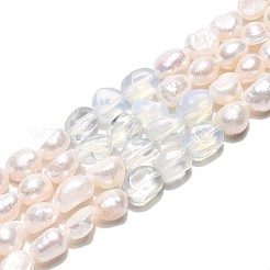 Опаловые самородки и нити из культивированного пресноводного жемчуга PEAR-N023-01A-18