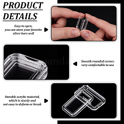 Акриловые упаковочные коробки с крышками для золотых слитков&nbsp;LS-CON-WH0085-142