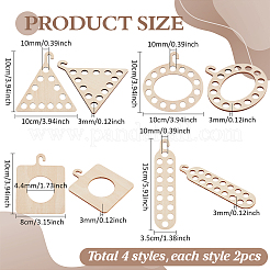 8 шт. 4-х видов деревянных досок для намотки ниток&nbsp;DIY-WH0888-169