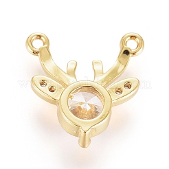 Рождественские латунные подвески с микропаве из фианита X-ZIRC-G166-03G