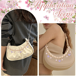 2 pendentif en alliage émaillé en forme de papillon lilas et de fleur rose pour sac en aluminium&nbsp;HJEW-BBC0001-38