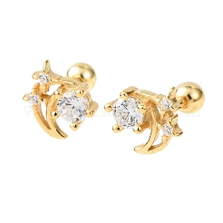 S995 серьги-гвоздики из стерлингового серебра с прозрачным кубическим цирконием&nbsp;EJEW-C179-02G