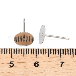 Фурнитура для сережек-гвоздиков из не тускнеющей нержавеющей стали 304 с плоским круглым пустым штифтом&nbsp;LS-A-STAS-S028-37