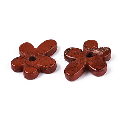 天然石レッドジャスパーペンダント  花のチャーム  34~35x29.5~31x6~7mm  穴：5mm&nbsp;G-T142-44F
