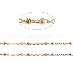 304 Stainless Steel Satellite Chains, Unwelded, with Spool, Golden, 2x2x0.2mm, 10m/roll