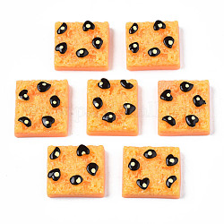 不透明なエポキシ樹脂カボション  模造食品  パン  オレンジ  20.5x18.5x7.5mm