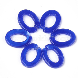 Anillos de enlace de acrílico, conectores de enlace rápido, para la fabricación de cadenas de joyería, estilo de imitación de piedras preciosas, oval, azul, 24.5x18.5x4mm, agujero: 14.5x9 mm, aproximamente: ​​440 unidades / 500 g