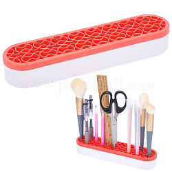 Многоцелевой пластиковый ящик для хранения из полипропилена gorgecraft, для держателя косметики, держатель ручки, держатель для зубных щеток, держатель для губной помады, колонка, красные, 21x3.5x4.9 см