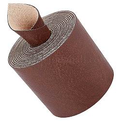 Cordón de imitación de cuero pu, para la ropa, piso, tierra de siena, 50x1.2mm, alrededor de 2.19 yarda (2 m) / rollo