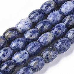 Naturali macchia blu perline di pietra fili, barile, 13~15x12~13mm, Foro: 1.2 mm, circa 27~28pcs/filo, 15.55 pollice (39.5 cm)