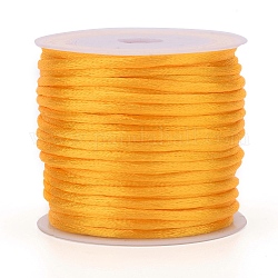 Cordoncino in raso di nylon da 30 m, stringa di perline, per annodare cinese, creazione di gioielli, oro, 1mm, circa 32.81 iarde (30 m)/rotolo