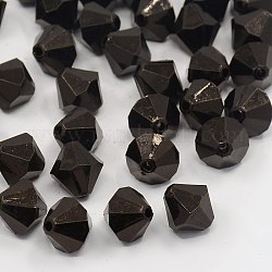 Faceted Bicone Transparent Acrylic Beads, Dyed, Black, 12mm, Hole: 2mm, about 550pcs/500g