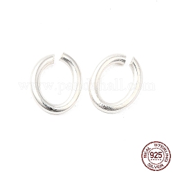 925 anello di salto aperto in argento sterling, ovale, argento, 18 gauge, 6x4.5x1mm, diametro interno: 3x4.5mm, circa 90pcs/10g