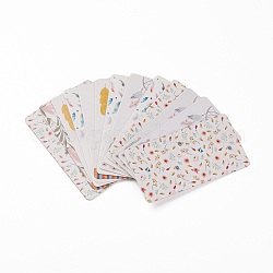Cartón pendiente tarjetas de presentación, rectángulo con patrón mixto, color mezclado, 9x5x0.04 cm, agujero: 1.5 mm