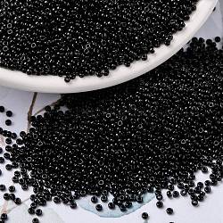 Miyuki runde Rocailles Perlen, japanische Saatperlen, 15/0, (rr401) schwarz, 15/0, 1.5 mm, Bohrung: 0.7 mm, ca. 5555 Stk. / 10 g