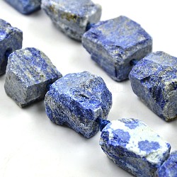 Nuggets lapis naturali perline Lazuli fili, 17~38x16~30mm, Foro: 2 mm, circa 14~15pcs/filo, 15.7 pollice