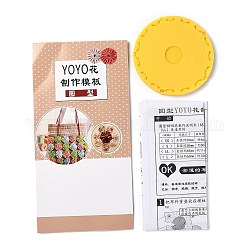 Outil de fabrication de yo yo, pour la fleur à tricoter à l'aiguille en tissu bricolage, ronde, jaune, 119.5x6mm