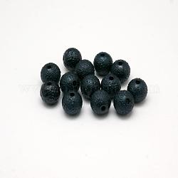 Crapy Surface Imitated Pearl Acrylic Round Beads, Black, 10mm, Hole: 2mm, about 979pcs/500g