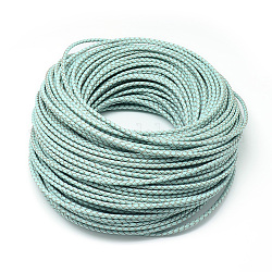 Кожаный плетеный шнур, бледные бирюзовая, 6 мм, около 54.68 ярда (50 м) / пачка