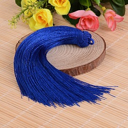 Décoration de pendentif de gland en nylon de beau design, bleu, 160x18mm, Trou: 4mm
