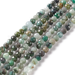Brins de perles de quartz émeraude naturelle, facette, ronde, 4mm, Trou: 0.8mm, Environ 97 pcs/chapelet, 15.55 pouce (39.5 cm)