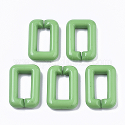 Opaque Acrylic Linking Rings, Quick Link Connectors, For Jewelry Cross Chains Making, Rectangle, Medium Sea Green, 30x20x6mm, Inner Diameter: 8x18mm, about 210pcs/500g