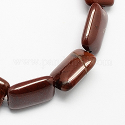 Rectangle Shaped Natural Red Jasper Beads Strands, Coconut Brown, 18x13x6mm, Hole: 1mm, about 22pcs/strand, 15.7inch