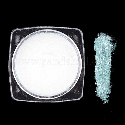 Polvo de cromo de pigmento holográfico de espejo metálico, para decoración de manicura de esmalte de gel para decoración de uñas, turquesa, 29.5x29.5x14.5mm