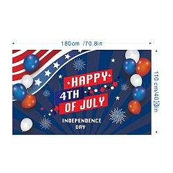 Drapeaux rectangulaires en polyester, Bannière suspendue sur le thème de la fête de l'indépendance du 4er juillet, pour les décorations de maison de festival de fête, motif de ballon, 1100x1800mm