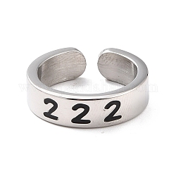 Кольца с номером ангела для женщин, 304 эмалированное кольцо на палец манжеты из нержавеющей стали, кол. 2, размер США 6 3/4 (17.1 мм)