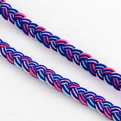 Handmade Braided Nylon Elastic Cord, Blue Violet, 8~10x3mm, about 109.36 yards(100m)/roll