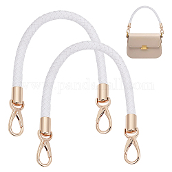 Unicraftale 2Pcs PU Leather Braided Bag Strap, with Alloy Swivel Clasps, Bag Replacement Accessories, White, 41.5x1cm