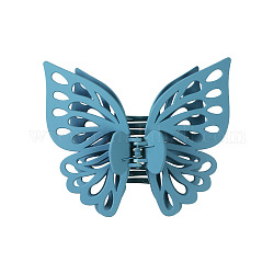 Große gefrostete Schmetterlings-Haarklammer, Kunststoff-Hohlschmetterlings-Pferdeschwanz-Haarspange für Frauen, Himmelblau, 120x130 mm