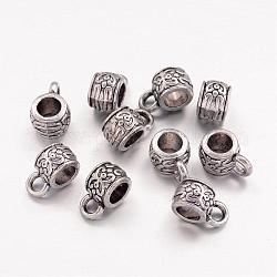 Ganci di sitle tibetano, perline bail, cadmio & nichel &piombo libero, argento antico, 11x6x7mm, Foro: 3 mm, diametro interno: 4mm