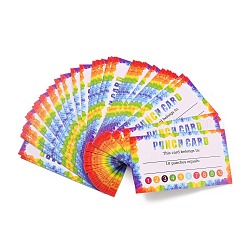 Carte d'incitation de récompense de papier rectangle, cartes perforées pour les étudiants, modèle de nombre, 90x50x0.3mm