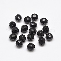 Faceted Round Acrylic Beads, Black, 16mm, Hole: 3mm, about 210pcs/500g
